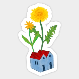 Dandelion Houses Sticker